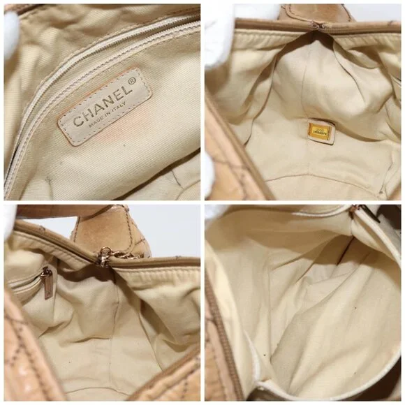 CHANEL Wild Stitch Shoulder Bag Leather Brown Gold CC Auth 144304 - Picture 15 of 16